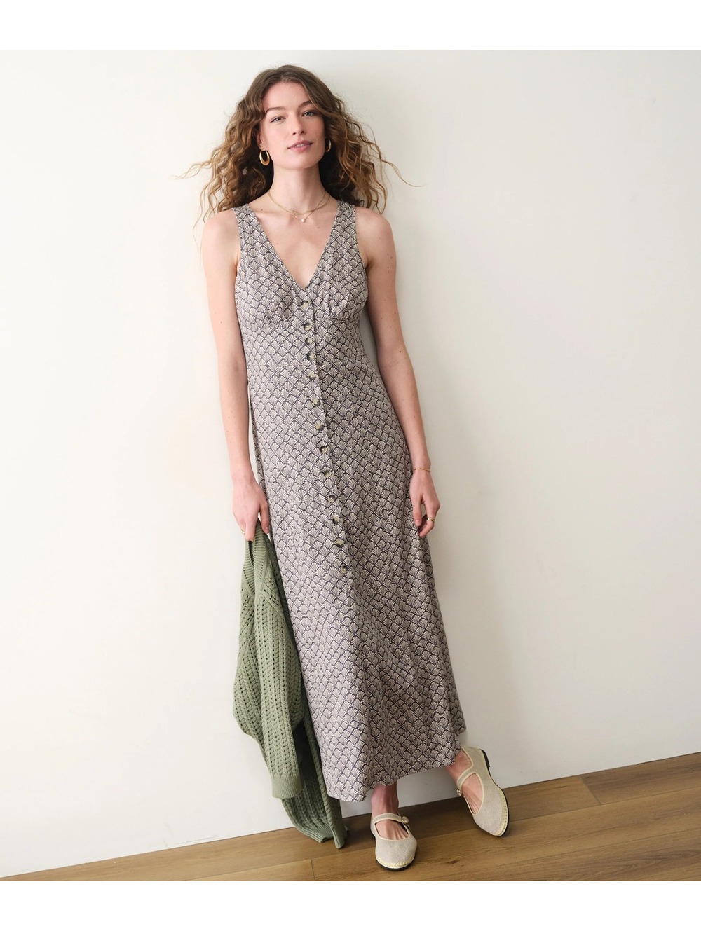 Marine Layer Size Medium Camila Maxi Dress Navy Seashell (NWT)